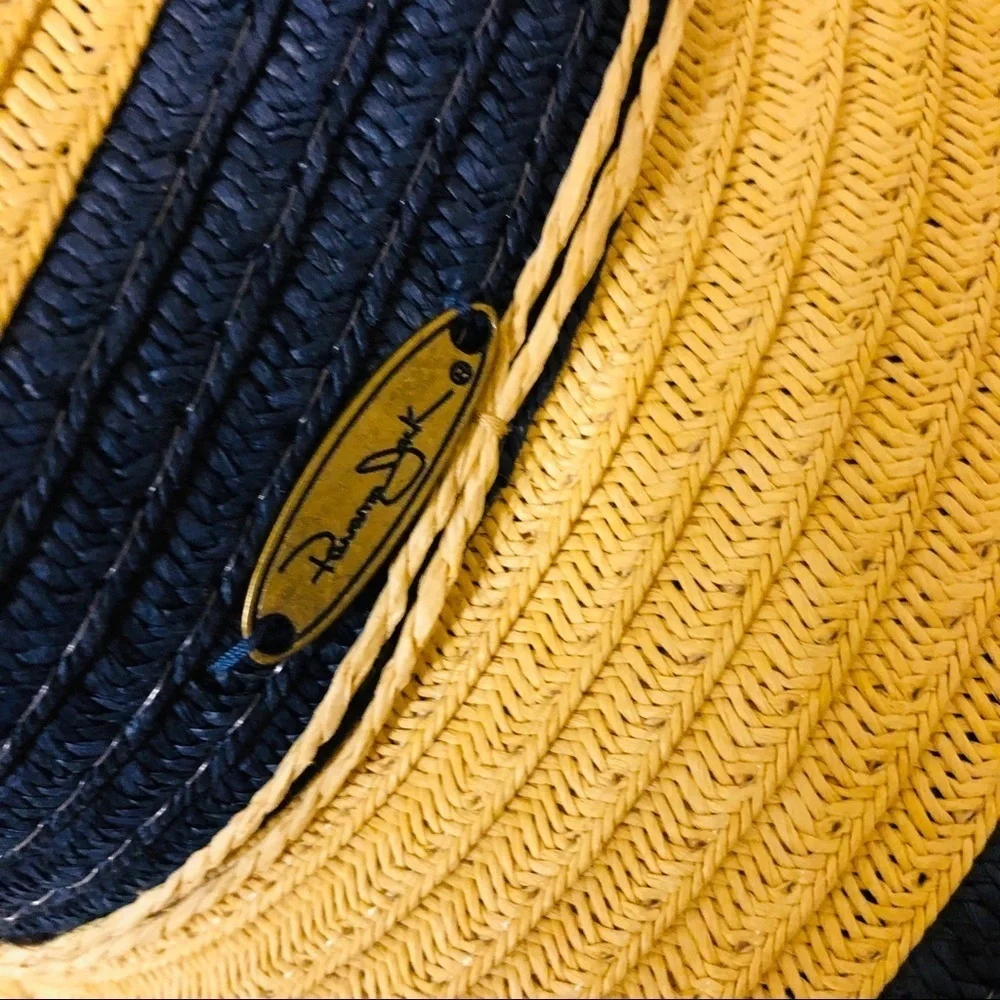 Panama Jack Navy Straw Floppy Beach Hat